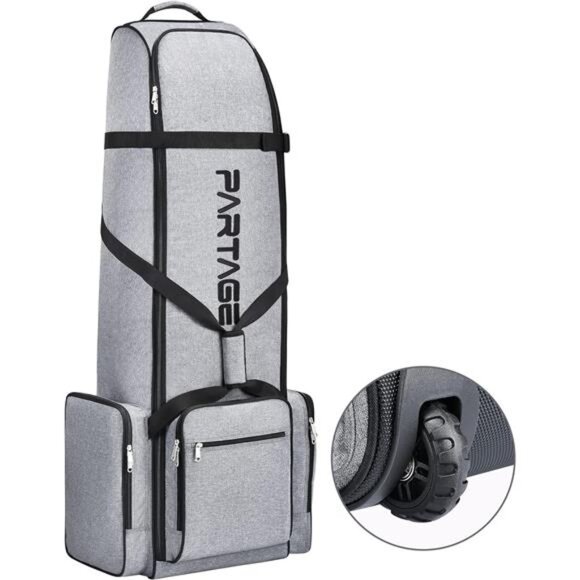 Partage Golf Travel Bag with Wheels,Golf Travel Case for Airlines -Black - Picture 1 of 7